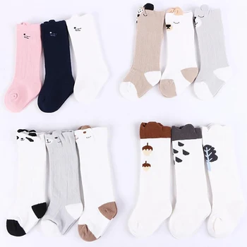 

3Pair/Set Cute Socks Boy Girl Children Socks Cute Animal Ear Cartoon Cute Kids Cotton Blend Socks Long Leg Warmers Kids Socks