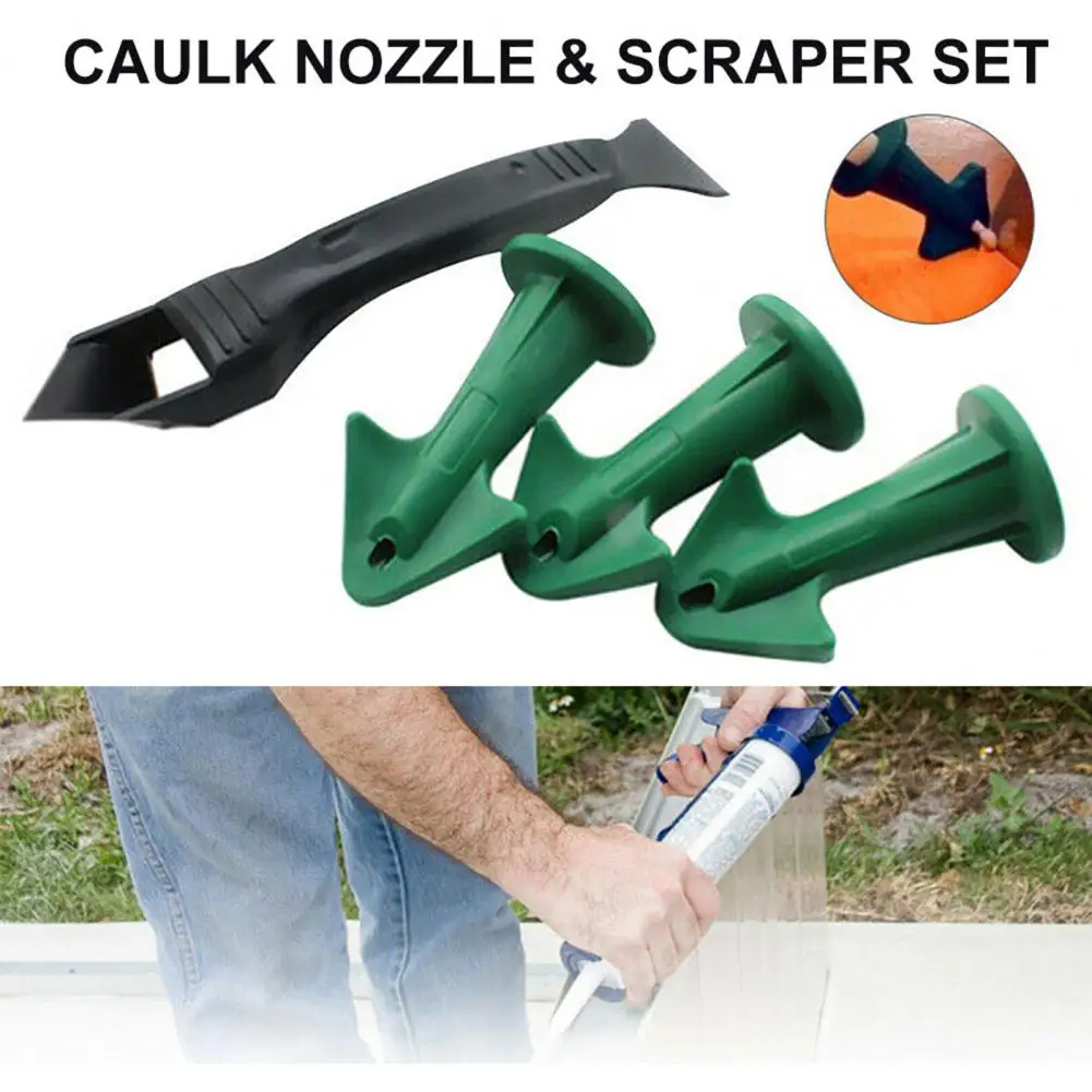 Caulking Tools Caulking Gun Nozzles Caulk Cap Caulking Nozzle Sealant Tool Kit Reusable Silicone Caulk Nozzles Plastic Scraper Set Sealing Caulking Sealant Tool Kit Rubber Trowel Nozzle Floor Finishings Tool