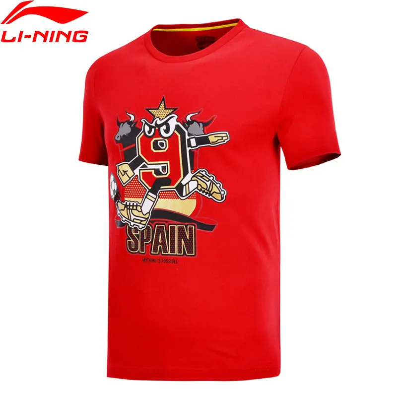Мужская Спортивная Футболка Li Ning 100% хлопок Повседневная дышащая комфортная