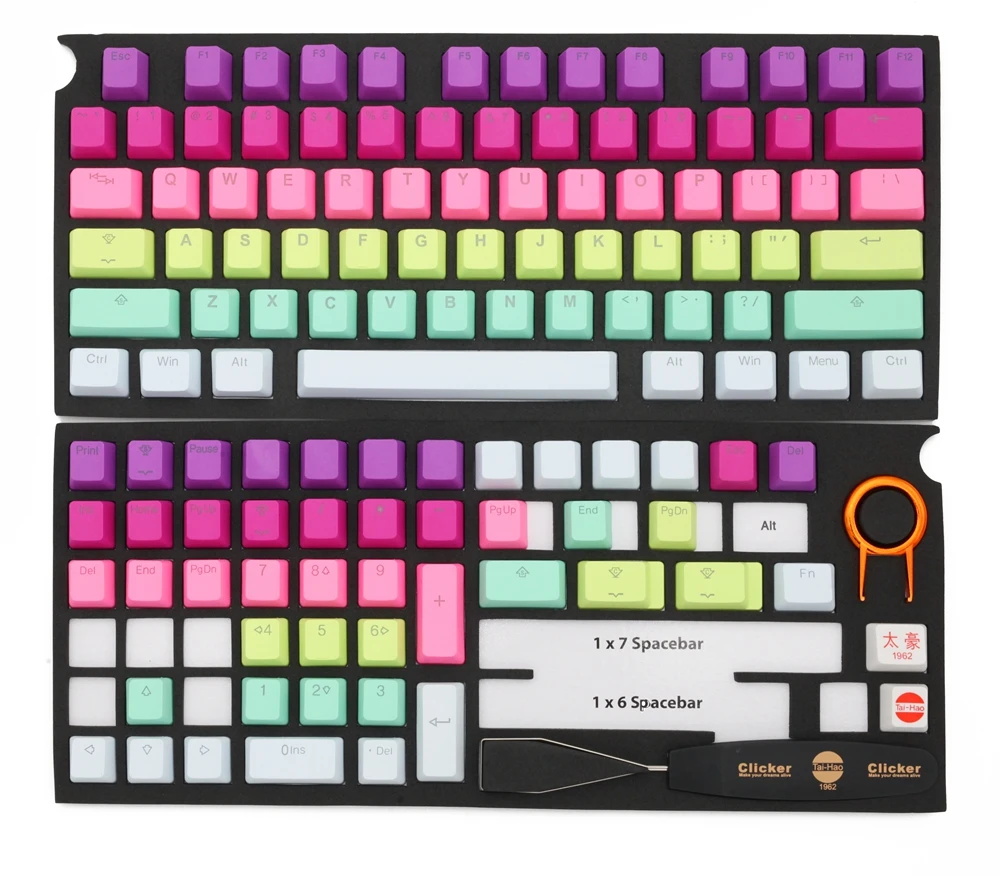 Keycaps para Faça Através do Arco-íris Taihao Duplo Tiro Você Mesmo Gaming Teclado Mecânico Backlit Tampões Oem Perfil Luz Sherbet Cor Pbt - Imagem 2