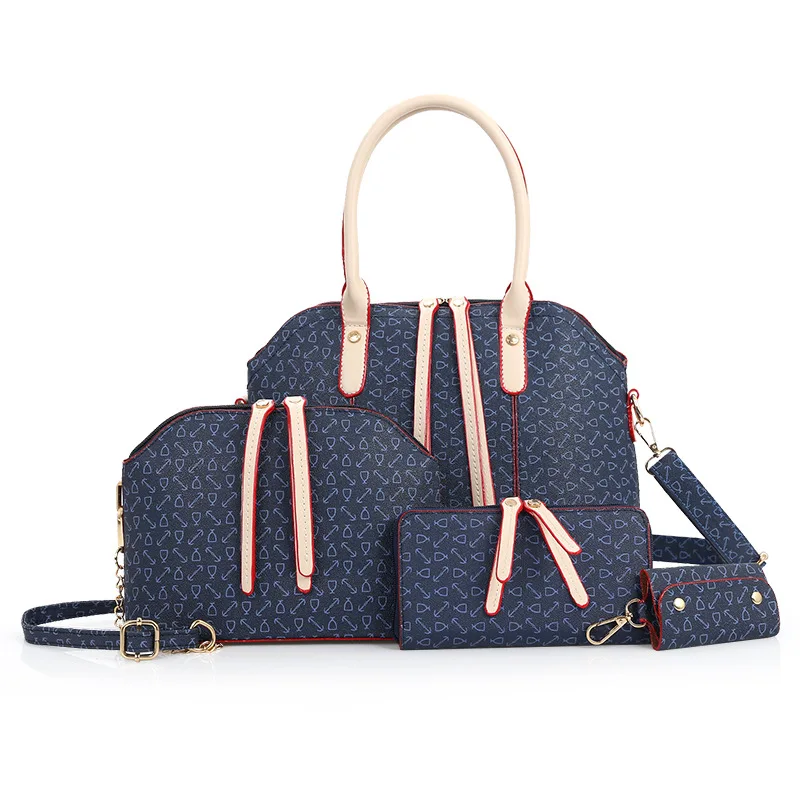 

4 Pcs/Sets Women Handbags And Purses +Wallets+Key Package PU Leather Shoulder Bag Female Messenger Bags Small Crossbody Bag XN11