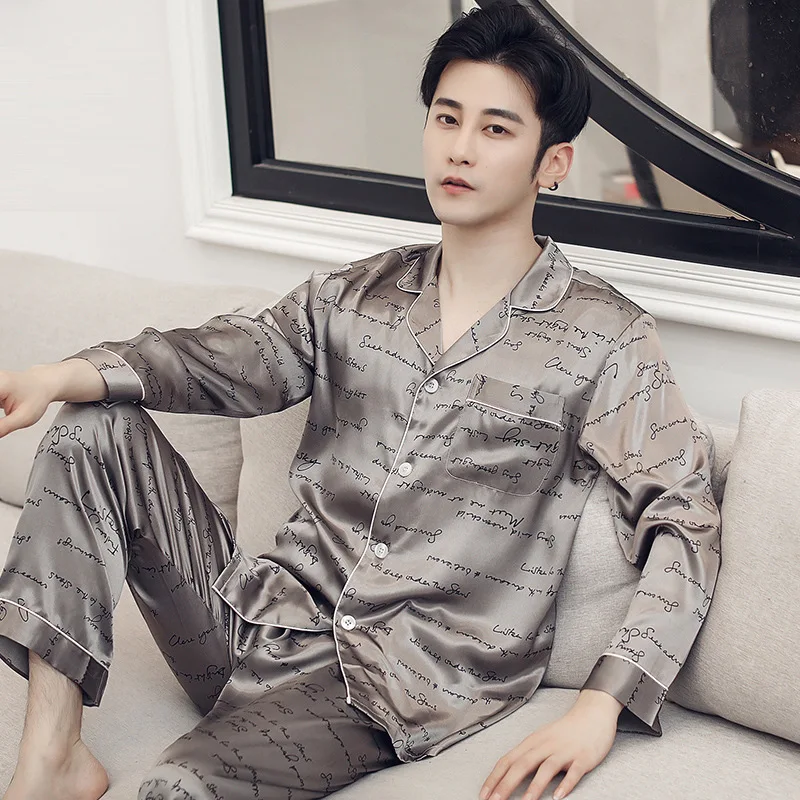 Night Pajamas for Men Satin Pyjama Set ASleeping Silk Suit Autum Our shop Classic OFFers the best service