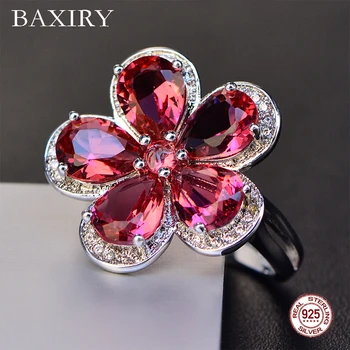 

Trendy Luxury Ruby Ring Gemstones Natural For Jewelry Silver Ring Blue Topaz Ring 925 Sterling Silver Engagement Rings For Women
