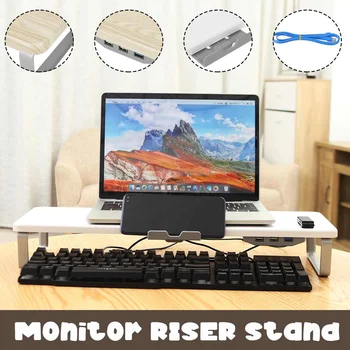 Monitor Stand Computer Riser 3 USB Port Support Charging Desk Phone Holder Multifunction Laptop Desk Monitor