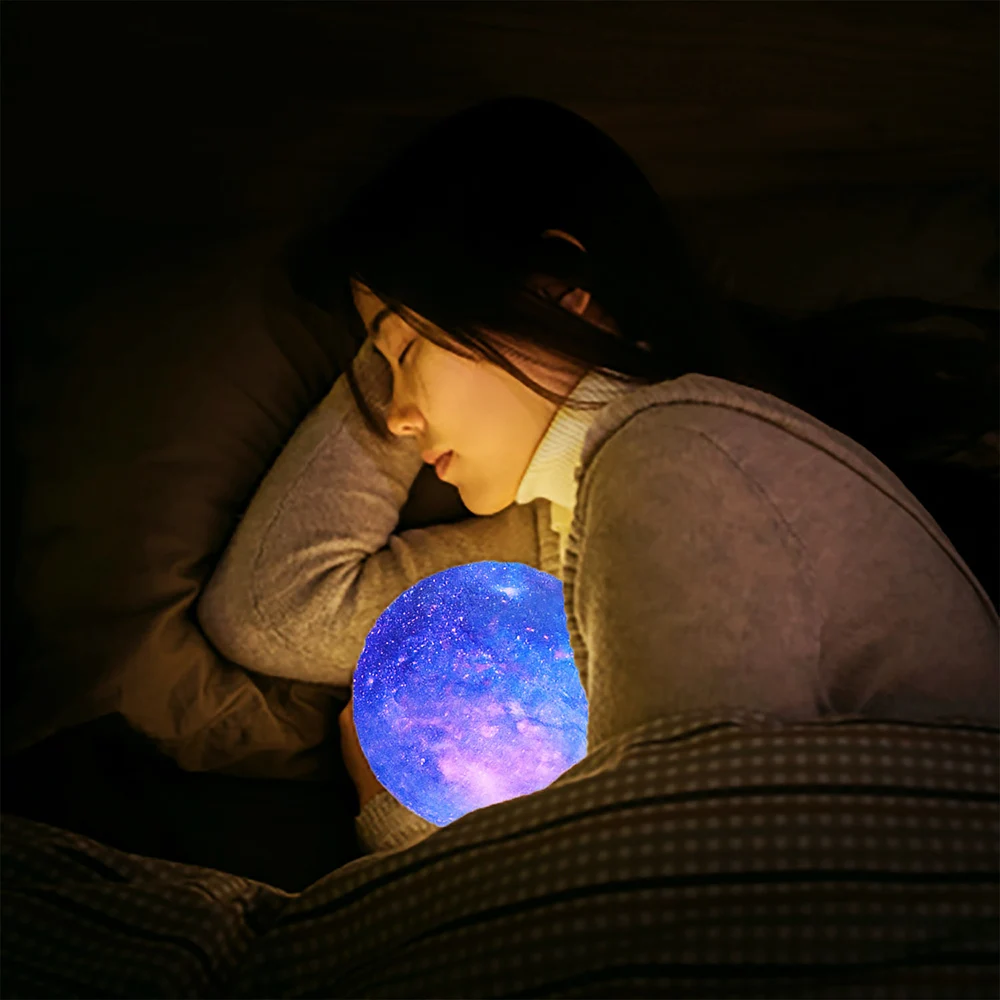 DIDIHOU Rechargeable Moon lamp Moon Light 3D Print LED Night Lampe Bedside Children's Night Light Desk Decor Novelty Gift