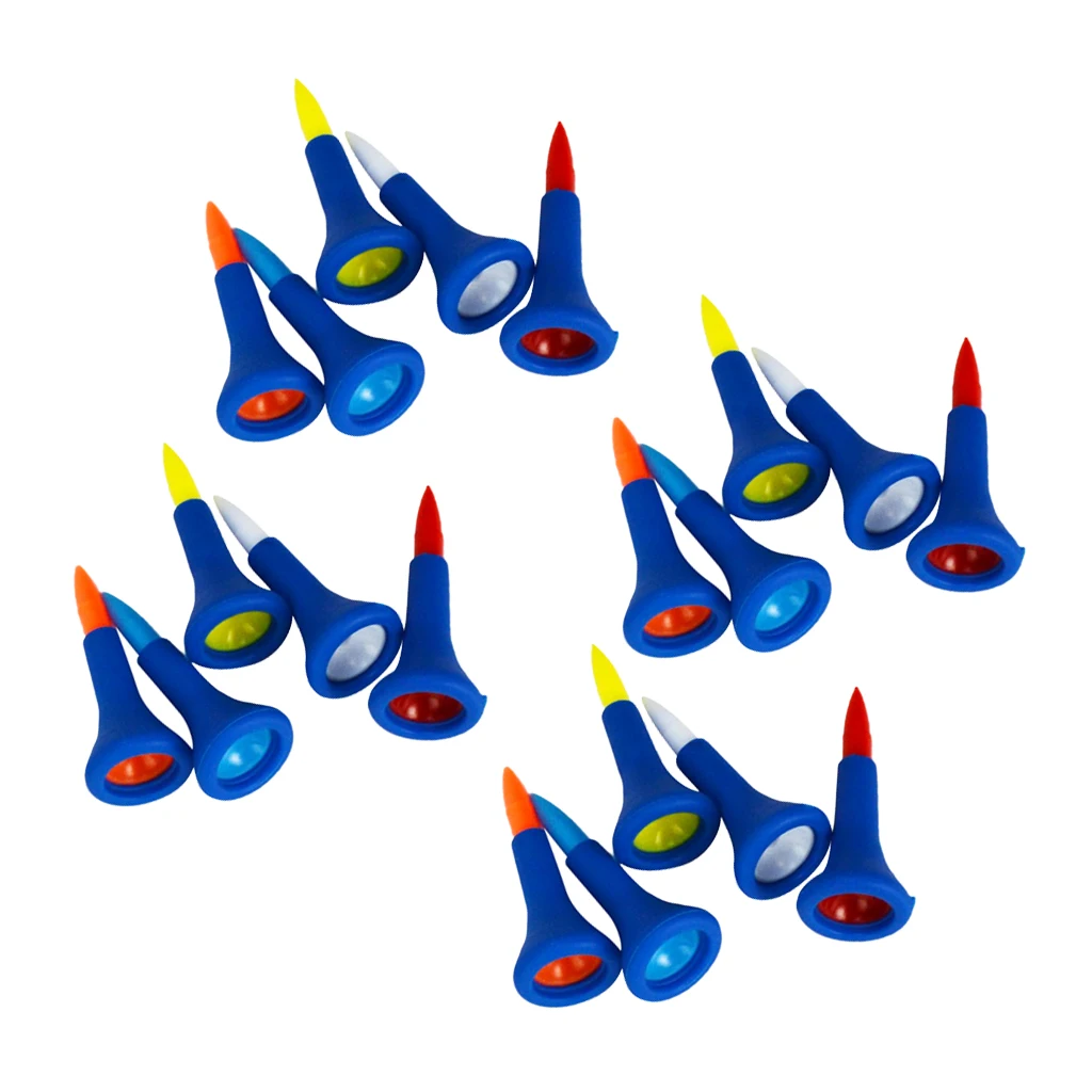 20Pcs42mmRubberCushionTopGolfTeesRandomColorDurable