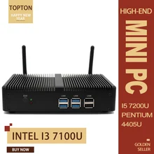 Topton NUC Intel Core i5 7200U Pentium DDR4 16GB микро ПК Безвентиляторный Компьютер Linux Windows 10 HD graphics 620 4K HTPC HDMI VGA