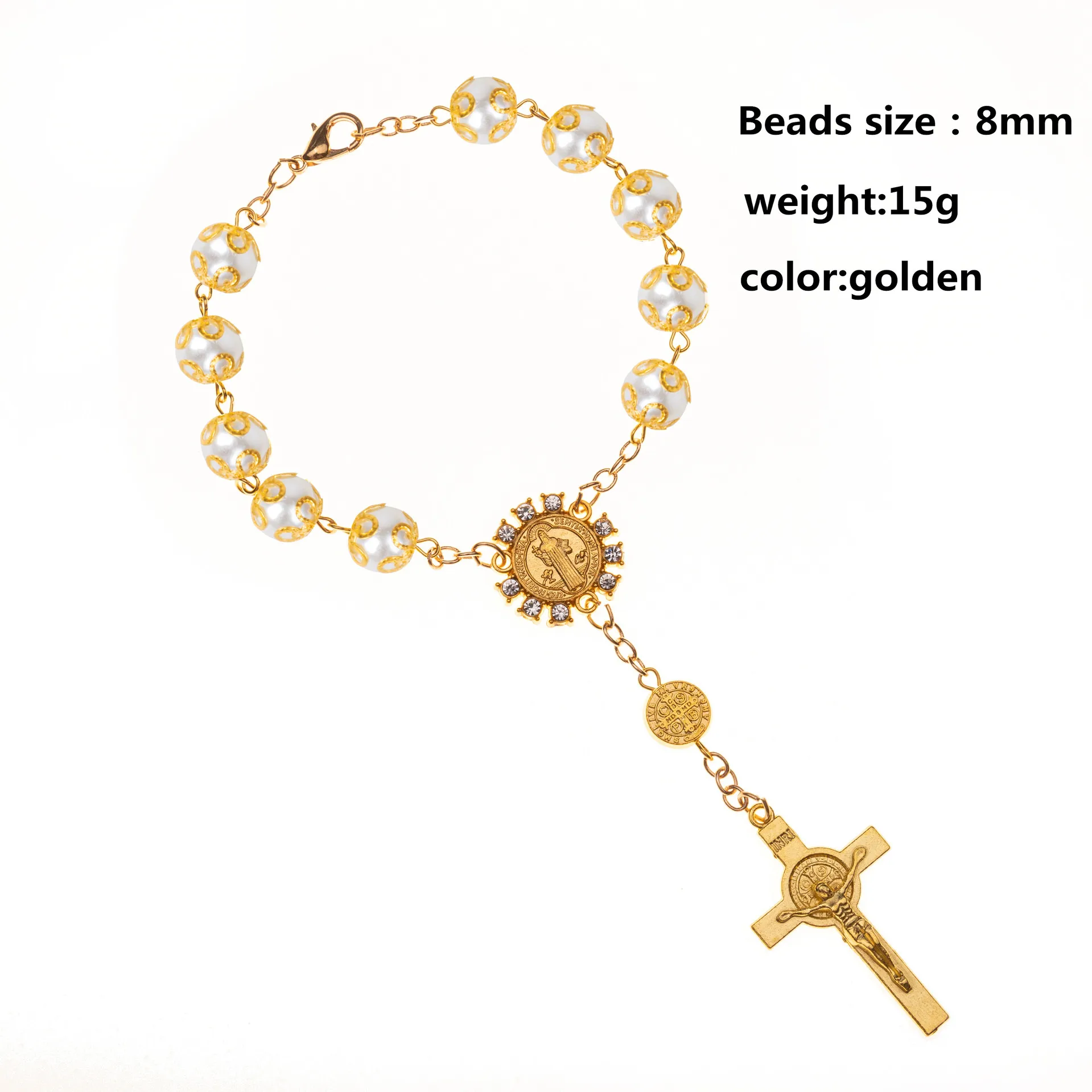 CR008 10pcs Vintage Religious Ornaments Religion Catholic Communion Cup Gift Cross Rosary Bracelet Bead Jewelry