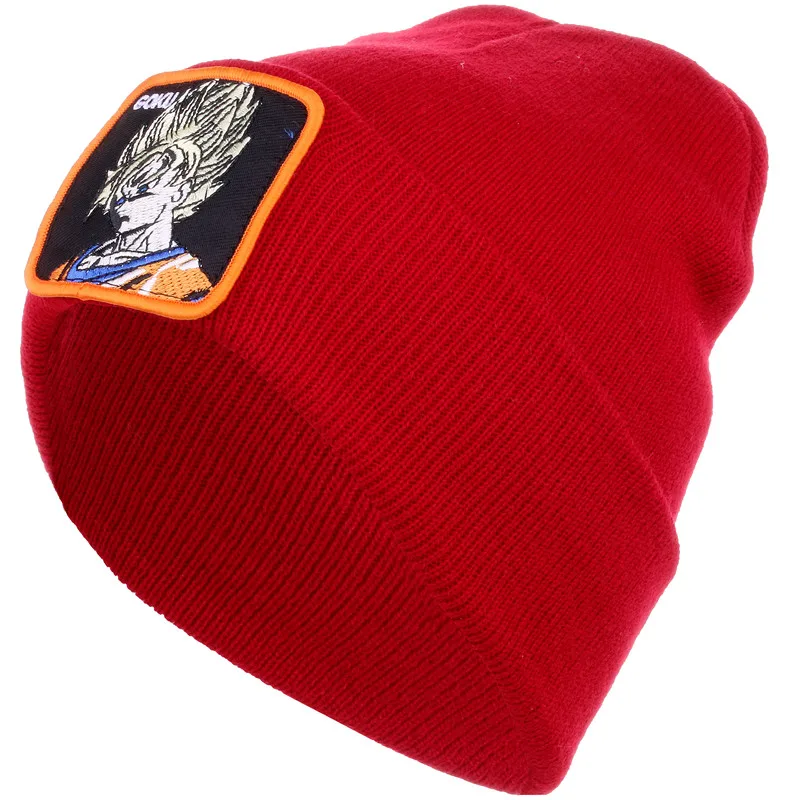 CRUOXIBB модная зимняя Шапка-бини с драконом для мужчин и женщин, одноцветная хип-хоп Повседневная шапка с манжетами, широкий берет-Боб, теплая вязаная шапка - Color: H red