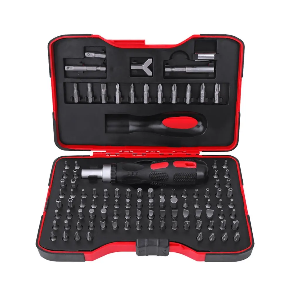 

101PCS Ratchet Screwdriver Set Chrome Vanadium Steel Screwdriver Head Set Straight Cross Hex Pattern Repair Accessories