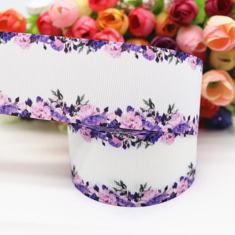 4 10 Yards 1.5'' 38MM Flower Printed Grosgrain Ribbons For Hair Bows DIY Handmade Materials Y19082003 - Цвет: 4