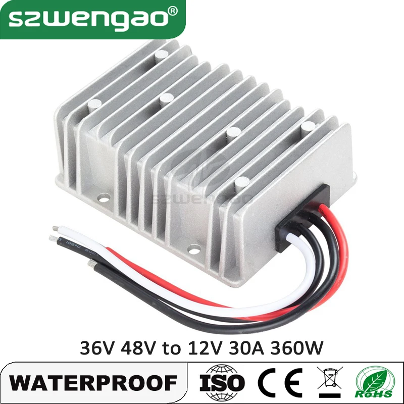 36V 48V to 12V 30A Golf Carts Voltage Reducer 48 Volt to 12 Volt 360W