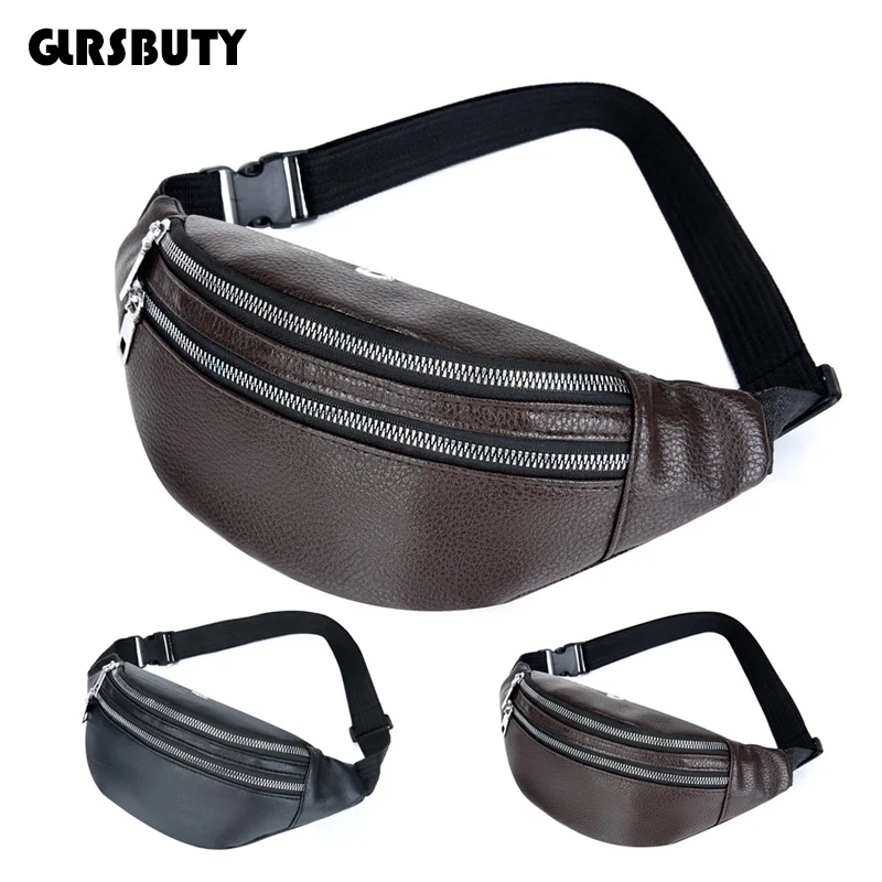 Cuero de la PU de Fanny Pack Correa bolsa 2020 viajes bolsos con forma de Banana Hip-Bolso de la cintura teléfono dinero titular de la mochila de senderismo Sling pecho