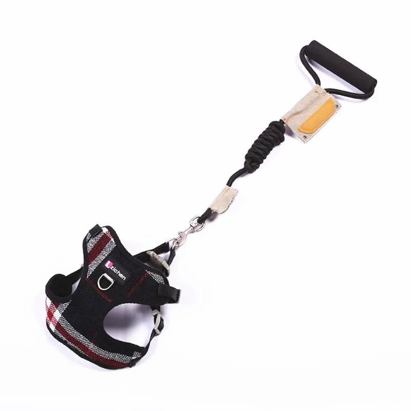 Harness and Leash Поводок для собак, для собак, французский, для бульдога чихуахуа, регулируемый, безопасный, для дрессировки собак, для прогулок, светоотражающий, для щенков - Цвет: Harness and Leash
