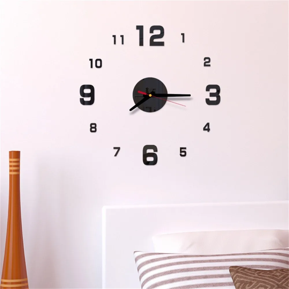 DIY 3D римские цифры наручные часы, настенные часы зеркало для домашнего интерьера стикер на стену 4 цвета Акриловые зеркальные стены стикер настенный Декор часов HH4