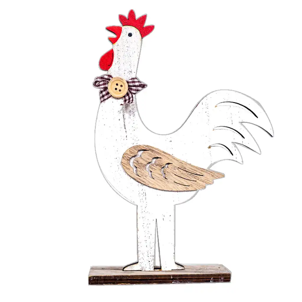 Decorações de páscoa de madeira galo formas galinha para casa ornamentos brinquedo de madeira sala estar decoração artesanato de madeira presentes das crianças