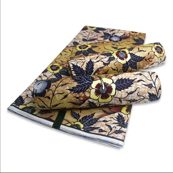 

New Arrival 100% Cotton African Golden Wax Fabric 2020 High Quality African Fabric for Women Dress Tissue Wax 6yards Y903-7