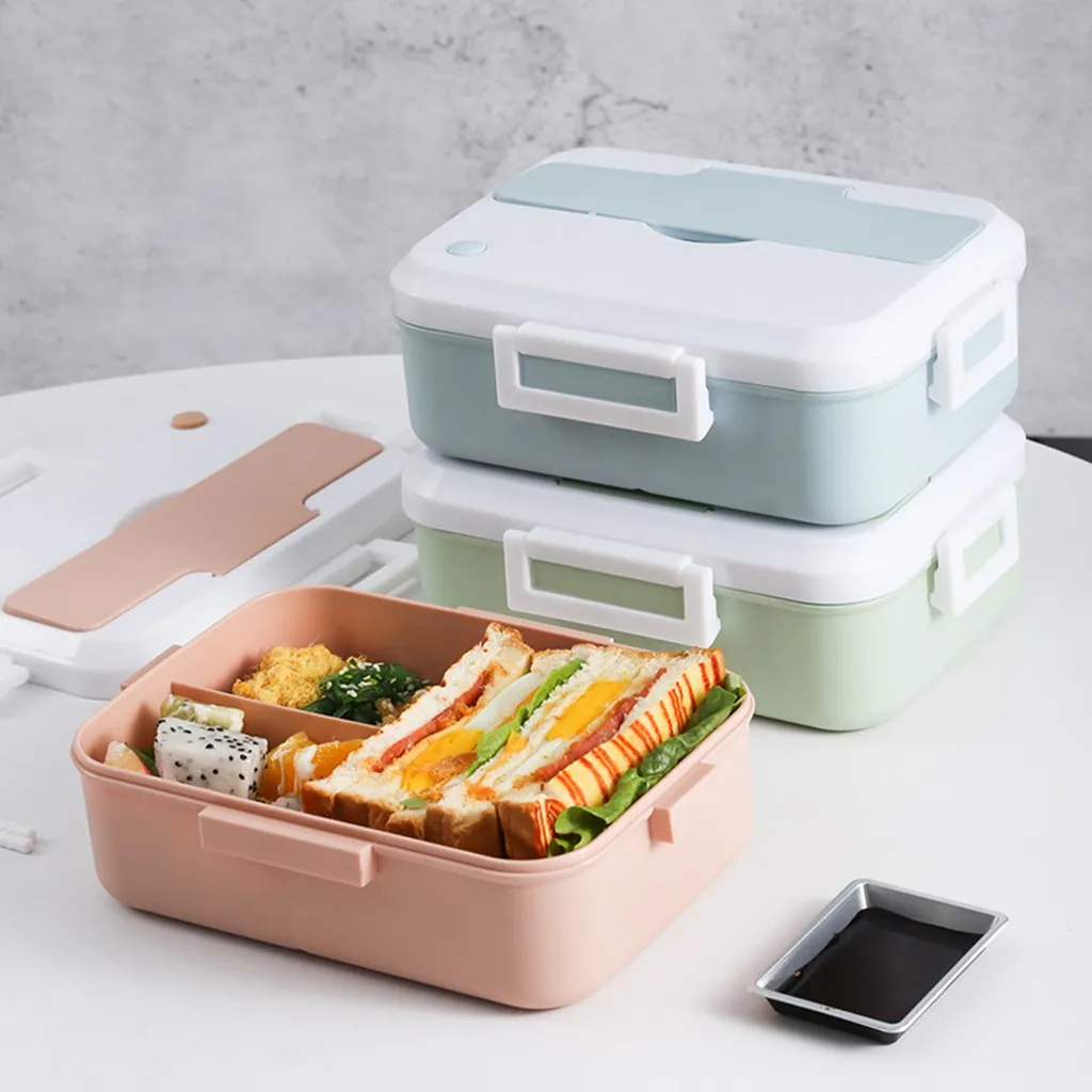 

Bento Box Students Insulated Thermal Lunch Box Leakproof Divided Food Container PP chopsticks+Spoo+lunch box