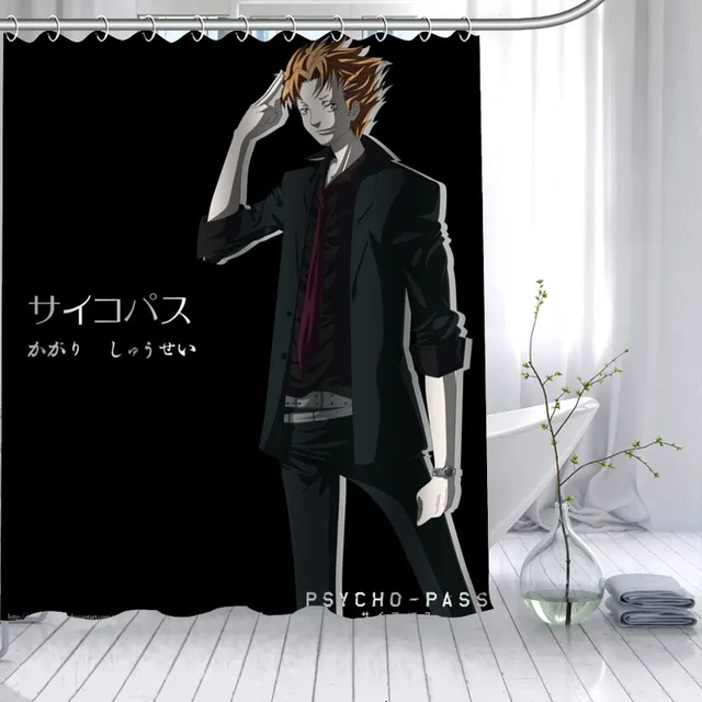 Psycho Pass Anime Shower Curtain 3d Waterproof Polyester Fabric Bath Curtain High Defintion Printing 12 Hooks For The Bathroom Shower Curtains Aliexpress