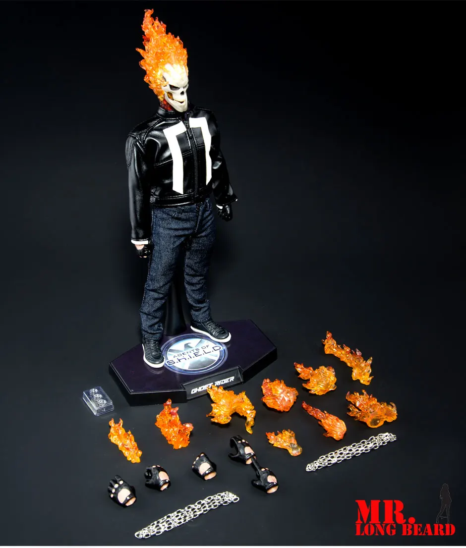 1/6 36 см агенты Marvel Щ. И. Т. Щит Ghost Rider ПВХ фигурка Коллекционная модель игрушки с светодиодный светильник