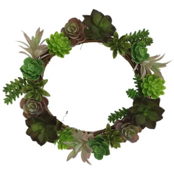 

Wall Decoration Simulation Green Grass Ring Country Style Jewelry Seaside Holiday Headdress Fake Flower Garland