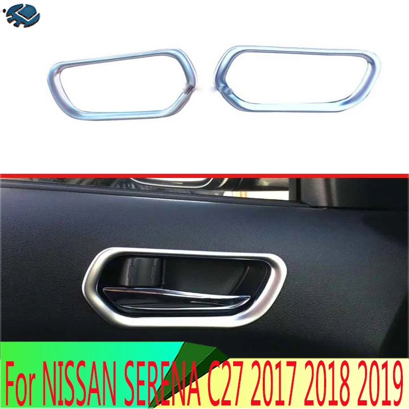 Для NISSAN SERENA C27 2017 2018 2019 ABS Хромированная матовая крышка внутренней дверной ручки