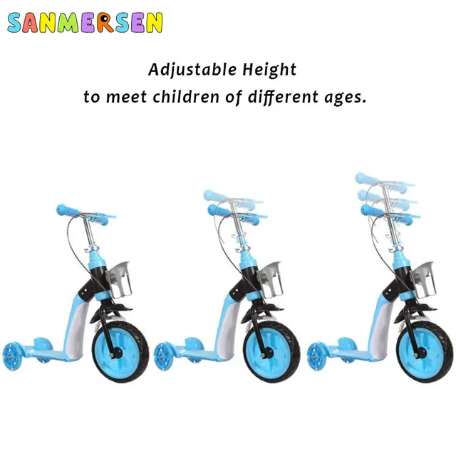 Conversion Children Three Wheel Scooters Ride On Bike Outdoor Bicycle Tricycle Baby 2 In 1 Balance Bike Ride On Toys Stroller 5