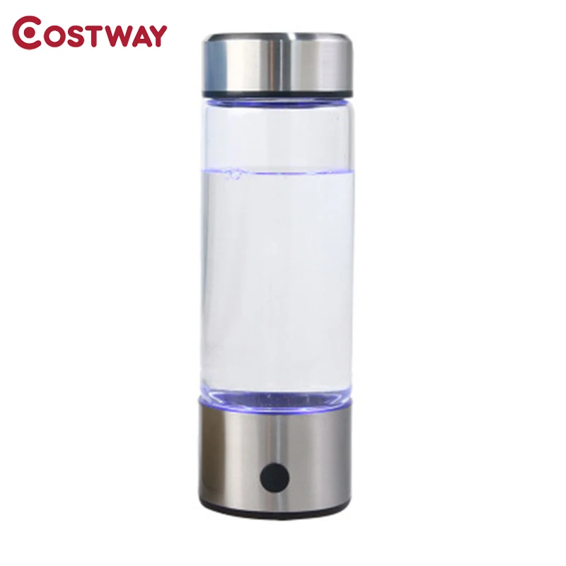 Costway Titanium Quality Hydrogen-Rich Water Cup Ionizer Maker/Generator Super Antioxidants ORP Hydrogen Bottle 420ml