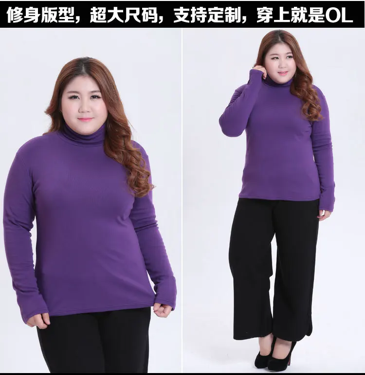 2XL-6XL Плюс Размер Женская одежда осень зима над размером d однотонная детская водолазка женские топы винтажная свободная тонкая рубашка WR128