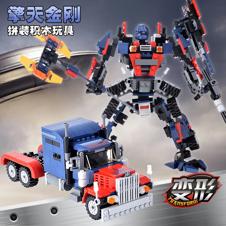 

New Music New Goood Building Blocks 8713 Transformation Toy Children Military Assembled Educational Building Blocks Toy Car