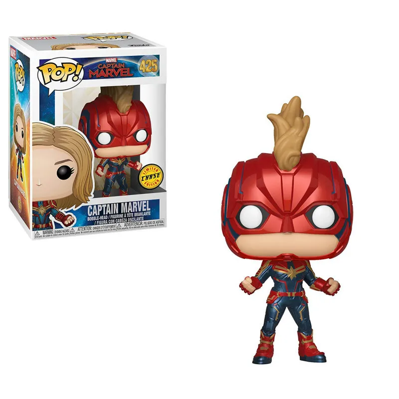 

Captain Marvel Film And Television Anime Peripheral Funko Pop Mohawk Garage Kit Figurine Model Pendant Keychain