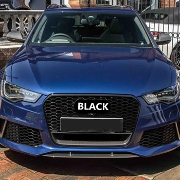 

RS Style Grill For AUDl A6 S6 RS6 2016-2018 Hex Mesh Front Racing Grille Honeycomb ABS Sport Edition With European Plate Holder