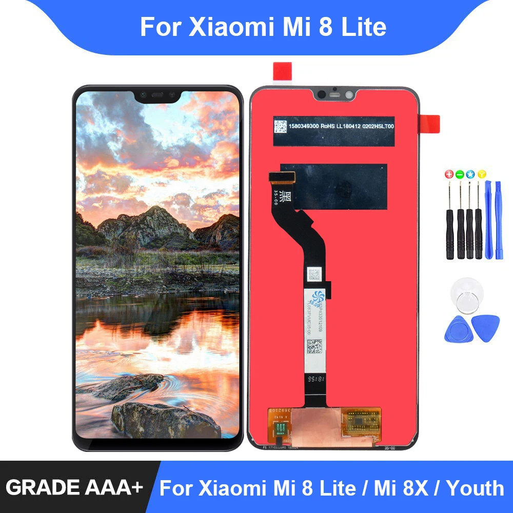 

For Xiaomi Mi 8 Lite LCD Display Touch Screen Digitizer Assembly Repair Parts Mi 8X Mi8 Lite Youth Display Frame Replacement