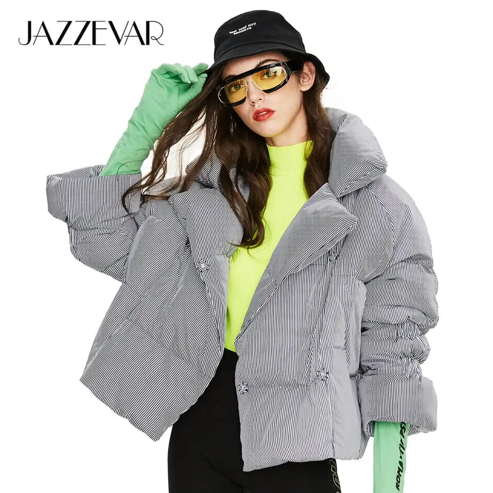 JAZZEVAR 2019 Зима Новое поступление женский пуховик свободная одежда верхняя высокое
