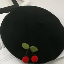 Кепка Женская японская винтажная вишневая шерсть сладкий темперамент живописец шляпа декоративный берет женские шляпы
