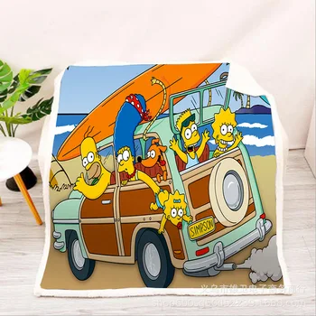 

Simpsons family Fleece Blanket 3D full printed Wearable Blanket Adults/kids Fleece Blanket drop shippng style-2