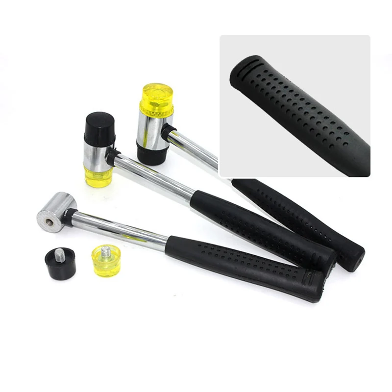 

Jiwuo Double Face Soft Tap Rubber Hammer For Multifunctional Hard Plastic and Non Slip Plastic Grip Household DIY Hand Tool