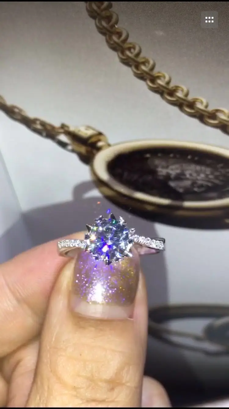 

CAR012 Free shipping! Luxury 1carat 6.5 MM NSCD Simulated Synthetic Gem rings for women exaggerated rings