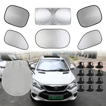 

Car Sun Shade Folding Silver Reflective Windshield Window Visor Shield Cover Suction Cup Car Sunshield Sunscreen Curtain 2021