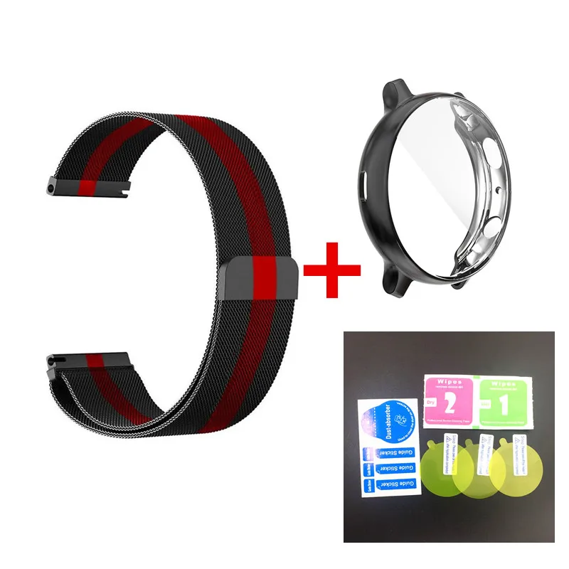 5 Чехол для часов samsung Galaxy Watch Active 2 44 мм, защитная пленка, магнитный браслет из нержавеющей стали для активных часов 40 мм, чехол для часов - Цвет: 5