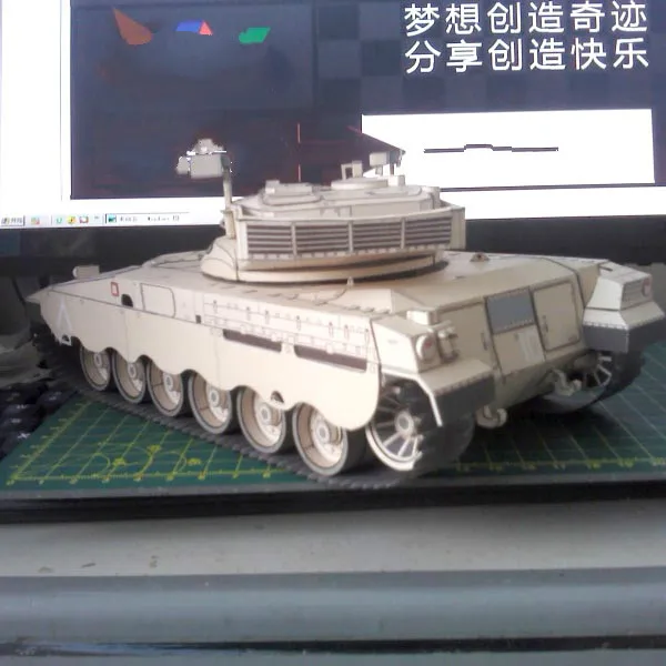 Israel Merkava MK2 Танк 3D бумажная модель морской класс основной боевой танк бронированный стерео ручной работы Рисунок военный Вентилятор Игрушка модель 1:33
