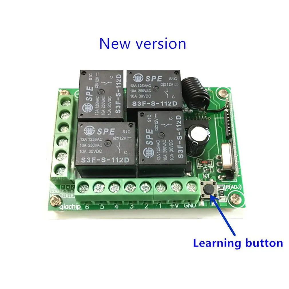 Dc12V 4-полосная Беспроводной дистанционного Управление выключатель гаражный дверной релейная плата управления двигателем дистанционного Управление переключатель