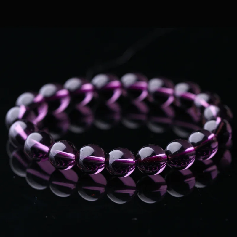 Браслеты Для Йоги модные браслеты из натурального камня для женщин и мужчин имитация розы Quartzs тигровые глаза агаты из бисера Pulseira Masculina - Окраска металла: purple