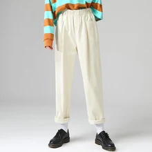 Toyouth новые весенние шаровары для женщин, одноцветные штаны с эластичной талией, повседневные хлопковые брюки