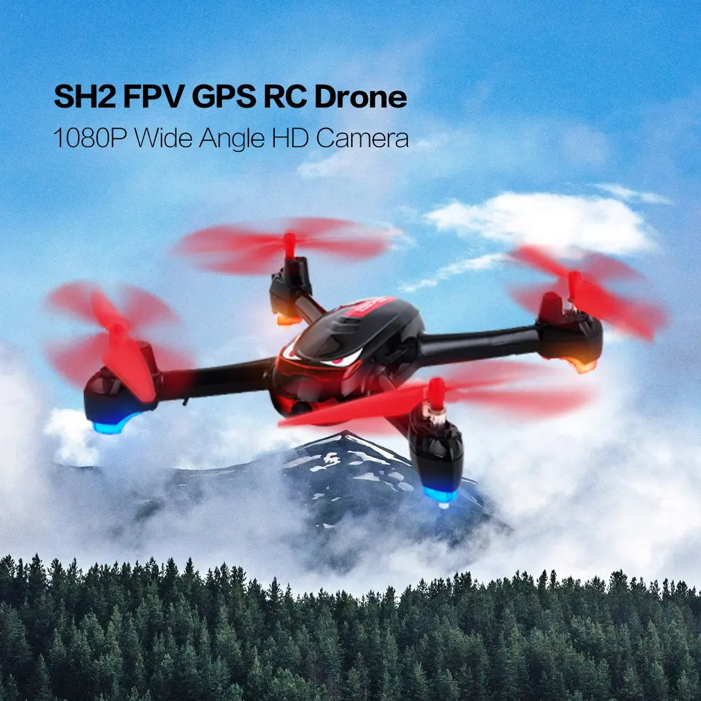 SH2 FPV Смарт селфи дрона с дистанционным управлением квадракоптер uav с gps позиционирования следовать Широкий формат 1080P HD Камера объемный