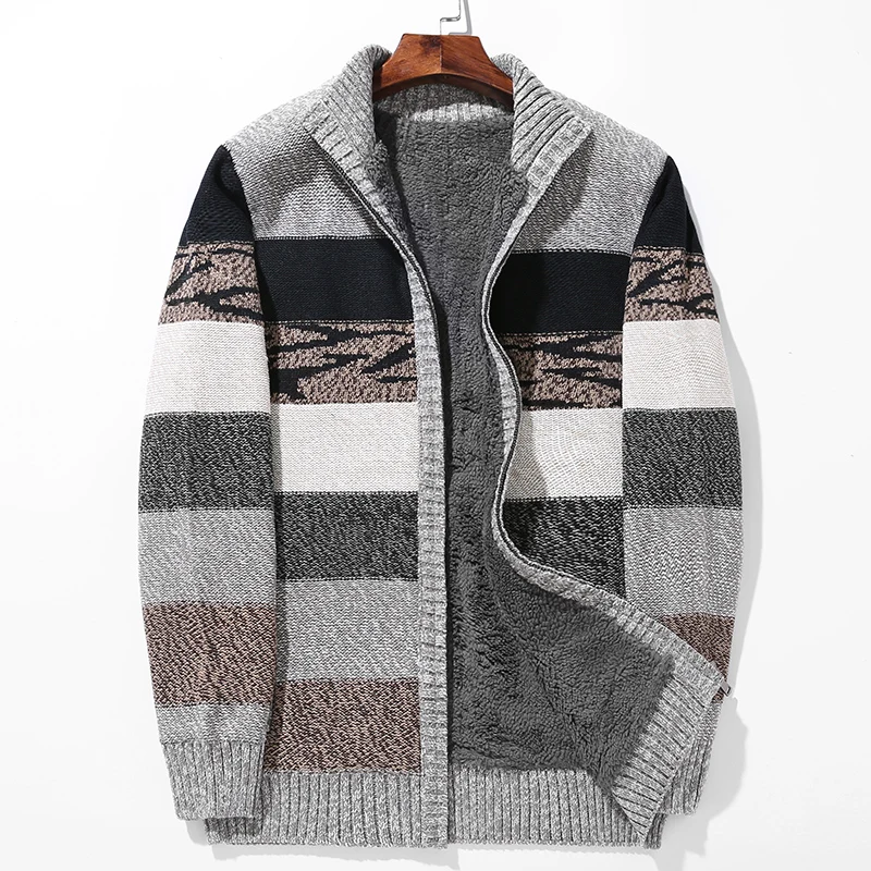 ICPANS Plus Size L-6XL Winter Sweaters Man Lamb Cashmere Cardigans Men Cotton Polyester Coat Thicken Warm Cardigan Male 2019 ICPANS Plus Size L-6XL Winter Sweaters Man Lamb Cashmere Cardigans Men Cotton Polyester Coat Thicken Warm Cardigan Male 2019