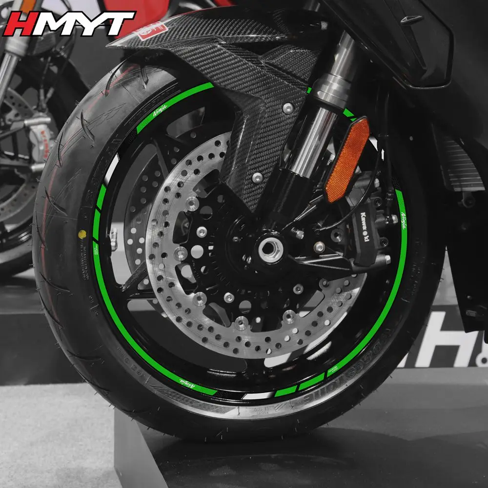 Применимо к ZX-10R Модифицированная Водонепроницаемая наклейка на ступицу колеса мотоцикла Kawasaki, светоотражающие 17 дюймов колеса, двухсторонняя наклейка