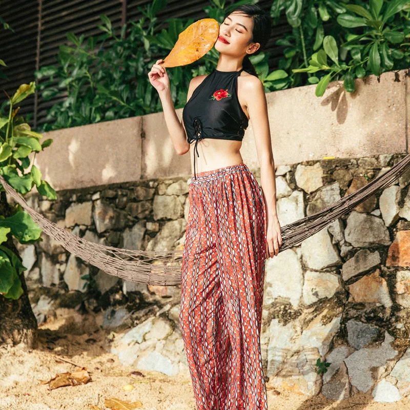 

Betis Bathing Suit Women's Three-piece Set Split Skirt-Small Bust Slimming-Conservative South Korea Cute Students Hot Springs