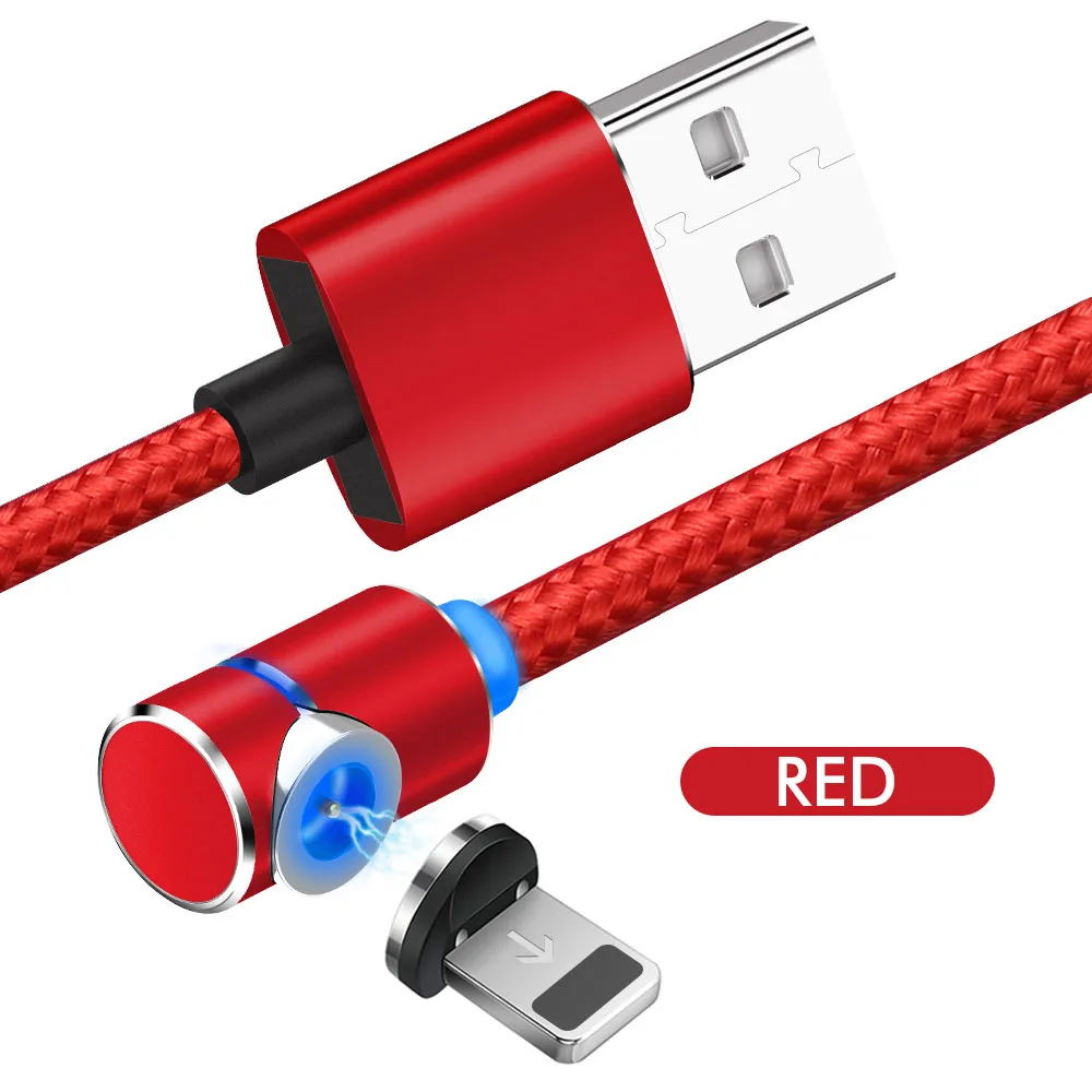 CASPTM USB кабель с магнитной зарядкой USB для iPhone 11 Быстрая зарядка Micro usb кабель для передачи данных type C USB зарядный шнур 1 м 2 м - Цвет: For iPhone Red