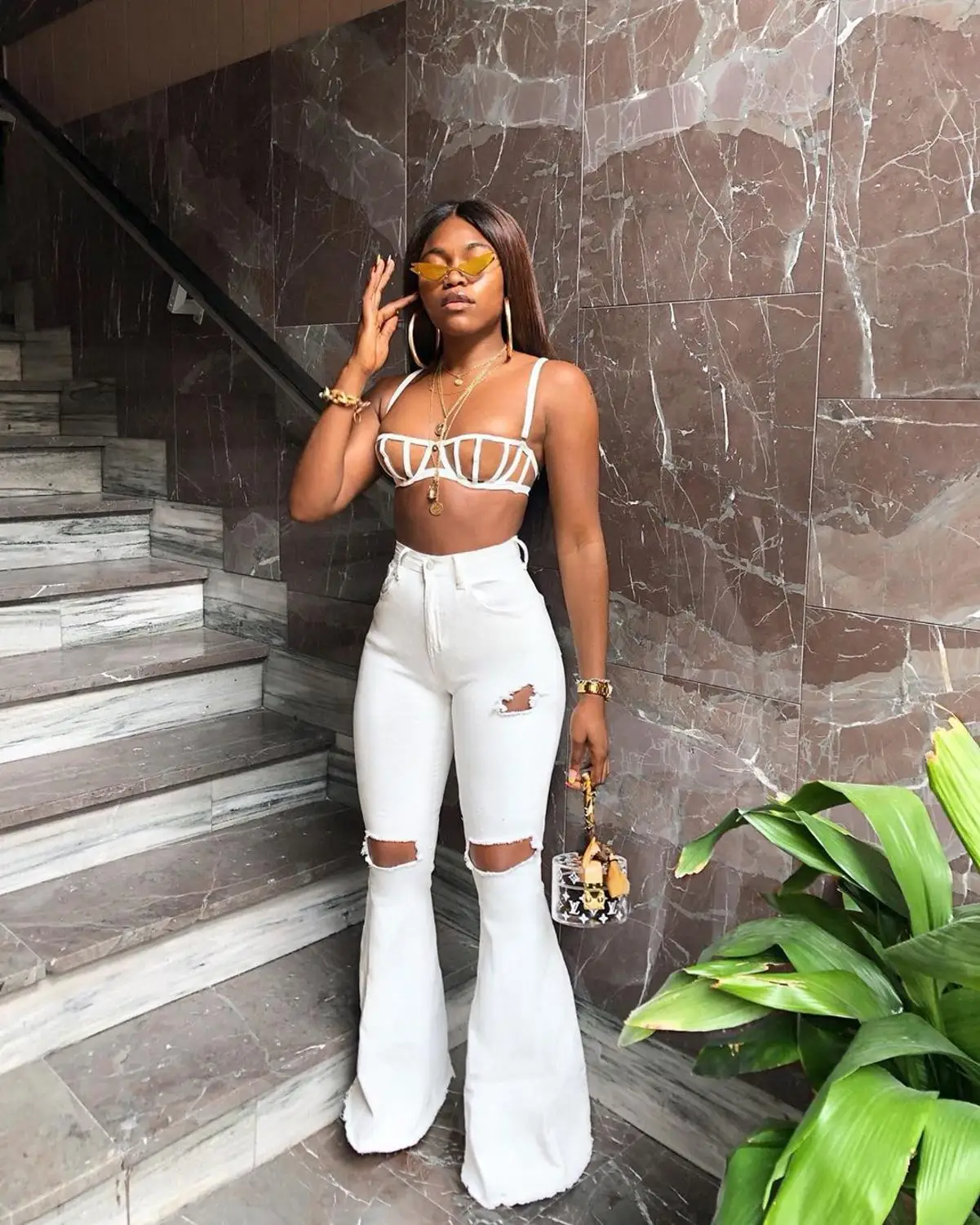 BKLD Fashion Denim Flare Pants Women Ripped Jeans Wide Leg Pants Trousers Ladies Casual Bell-Bottoms Female Clubwear 2024 Summer